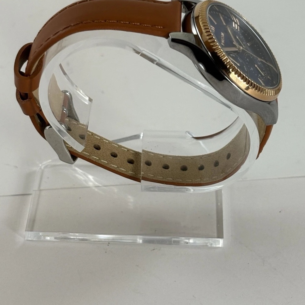 FOSSIL RYE MULTIFUNCTION Watch Blue Dial Leather Band Women's BQ3765 - Picture 5 of 16